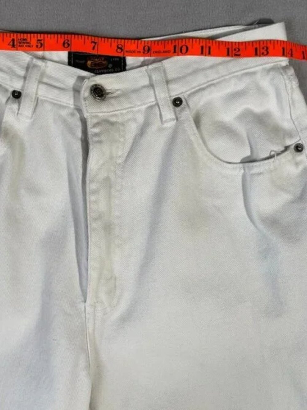 Route 66 Vintage 90s High Waisted Tapered denim Jeans White Heavy Cotton Size 8 - Picture 7 of 13
